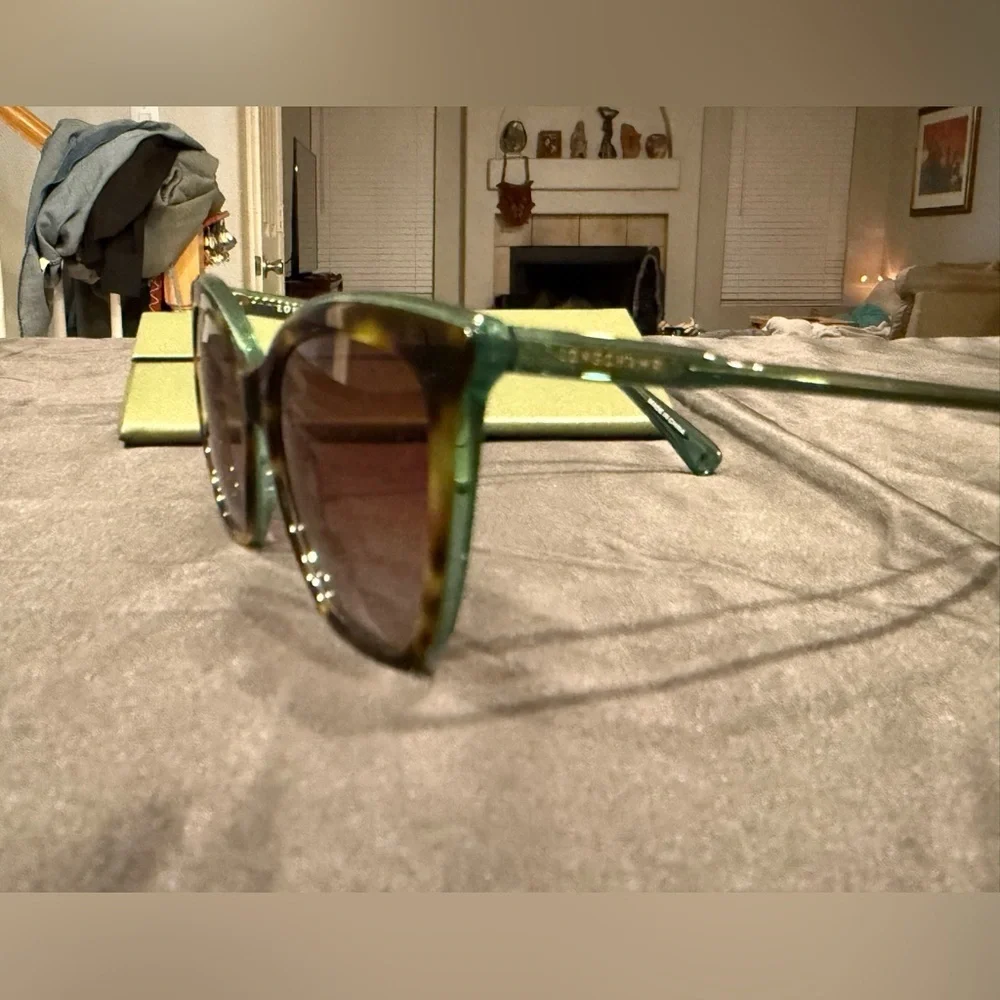 Longchamp Women's Sunglasses Green Acetate Cat Eye